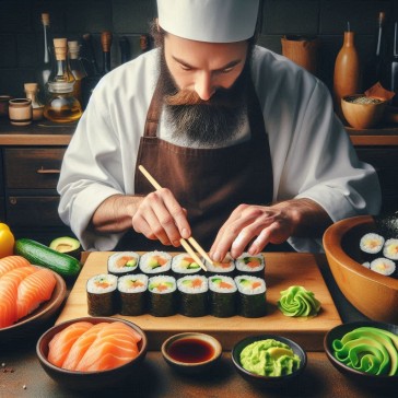 Ricetta per Uramaki Sushi Rolls Salmone e avocado