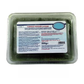 Tobikko extra wasabi. Uova di pesce volante verdi