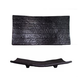 piatto nero ondulato