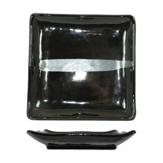 piatto quadrato nero argento
