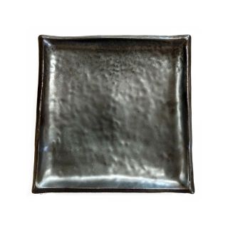 iron kessho piatto quadrato in ceramica antracite