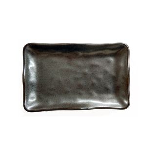 iron kessho piattino rettangolare in ceramica antracite