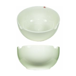 ciotola con poggia hashi in ceramica bianca