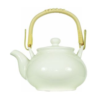 teiera in ceramica bianca