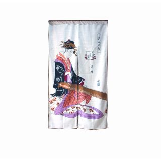 noren tenda giapponese con geisha