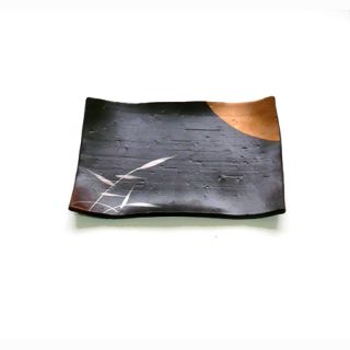 Silver Glass Gold Moon Piatto giapponese rettangolare