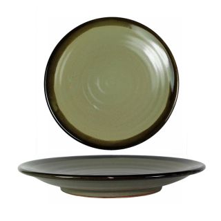 Piatto L tondo verde marrone