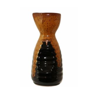 Bottiglia da sakè 15cl ceramica nero-ocra