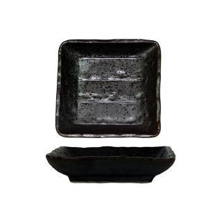 Piattino porta salsa di soia in ceramica nera