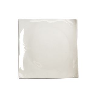 piatto quadrato in ceramica bianca